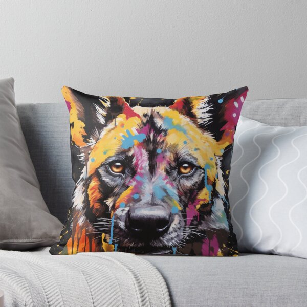 Item preview, Wild Dog Drip Art – Vibrant Canine Portrait Print | Wild Dog Reverie designed and sold by callicoartshop.