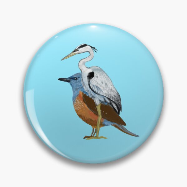 Item preview, A heron and a blue rock thrush designed and sold by greenPQBstudio.