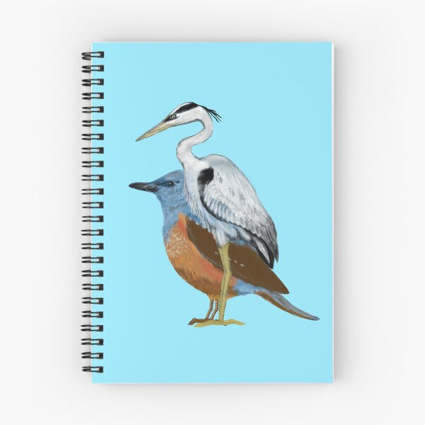 Item preview, A heron and a blue rock thrush designed and sold by greenPQBstudio.