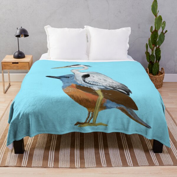 Item preview, A heron and a blue rock thrush designed and sold by greenPQBstudio.