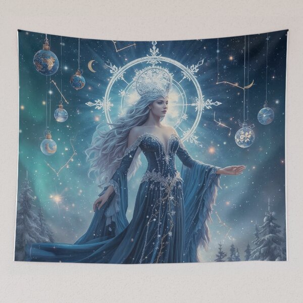 Item preview, Celestial Holiday Goddess – Enchanting Winter Fantasy Poster of Stars and Magic designed and sold by MissSaylor.