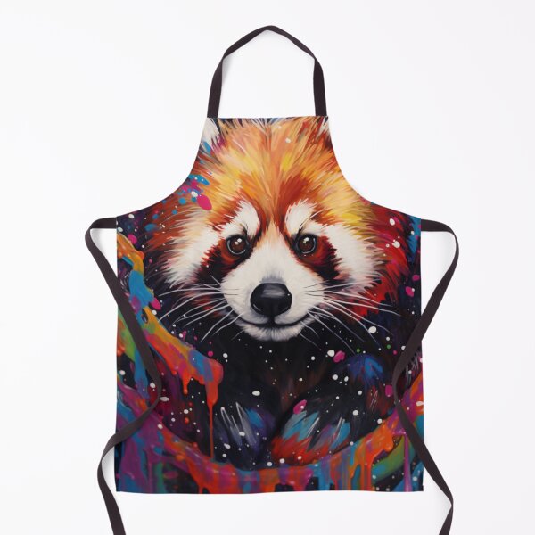 Item preview, Radiant Red Panda Drip Art – Bold Crimson Panda Portrait Print designed and sold by callicoartshop.