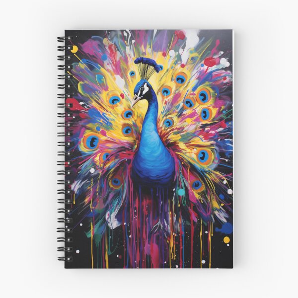 Item preview, Peacock Drip Art – Vibrant Peacock Symphony Print designed and sold by callicoartshop.
