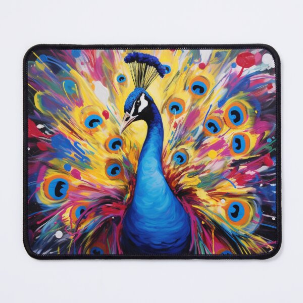 Item preview, Peacock Drip Art – Vibrant Peacock Symphony Print designed and sold by callicoartshop.