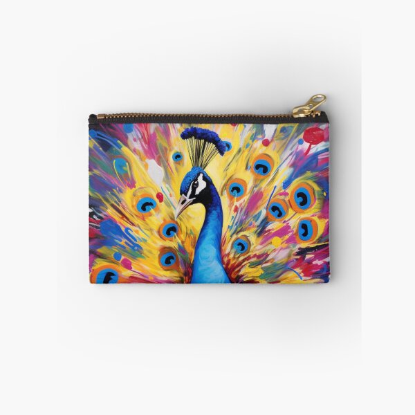 Item preview, Peacock Drip Art – Vibrant Peacock Symphony Print designed and sold by callicoartshop.