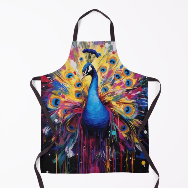 Item preview, Peacock Drip Art – Vibrant Peacock Symphony Print designed and sold by callicoartshop.