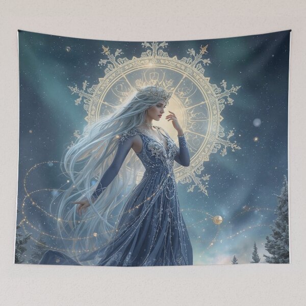 Item preview, Celestial Holiday Goddess – Elegant Winter Fantasy Art of Stars and Magic designed and sold by MissSaylor.