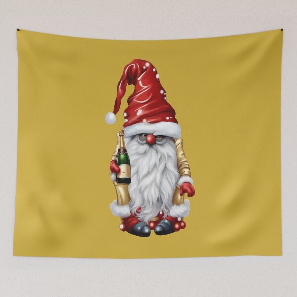 Item preview, Happy New Year Nisse Gnome Gonk Holding A Bottle Of Wine designed and sold by taiche.
