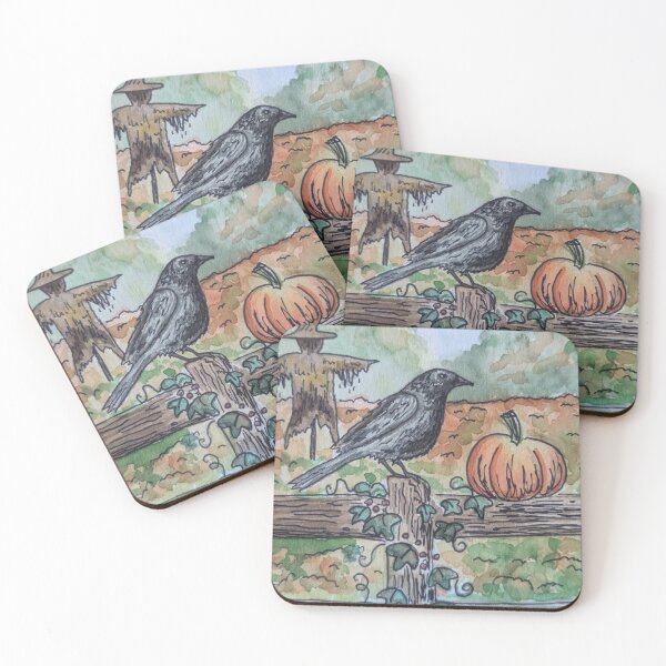 Item preview, Crow on Fence Illustration designed and sold by SomeChicksArt.