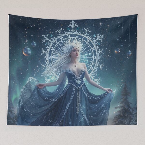 Item preview, Winter Solstice Goddess – Dark Celestial Holiday Fantasy Poster designed and sold by MissSaylor.