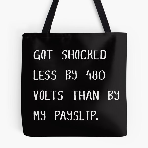 Item preview, Got shocked less by 480 volts than by my payslip | Electrician Payslip Shock | Funny Hardhat Electrician 480 Volt Humor | Tradesman Gift designed and sold by CrunchyGoats.