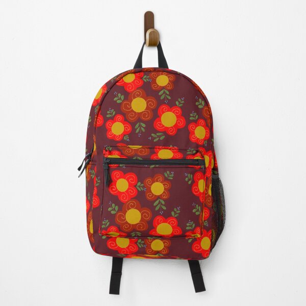 Item preview, Folk Art Floral on Burgundy designed and sold by JaygiesDesign.