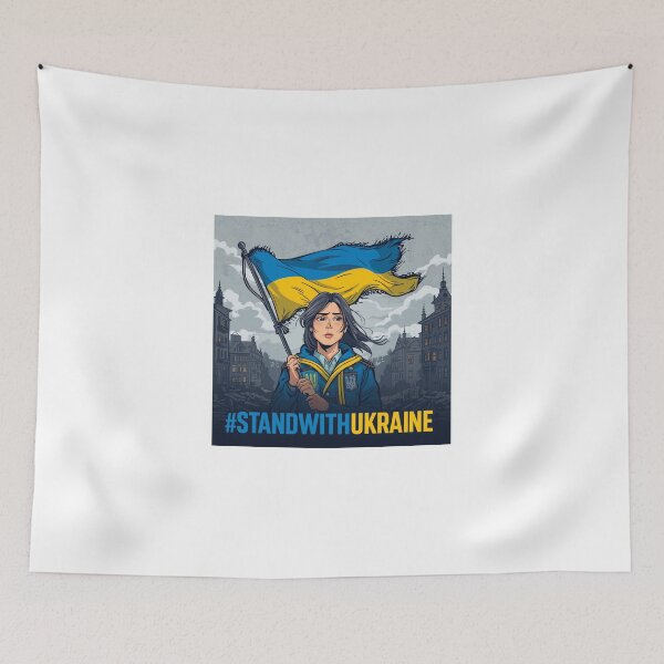 Item preview, Unbreakable Ukraine: Woman with Flag designed and sold by Kitty Kat.