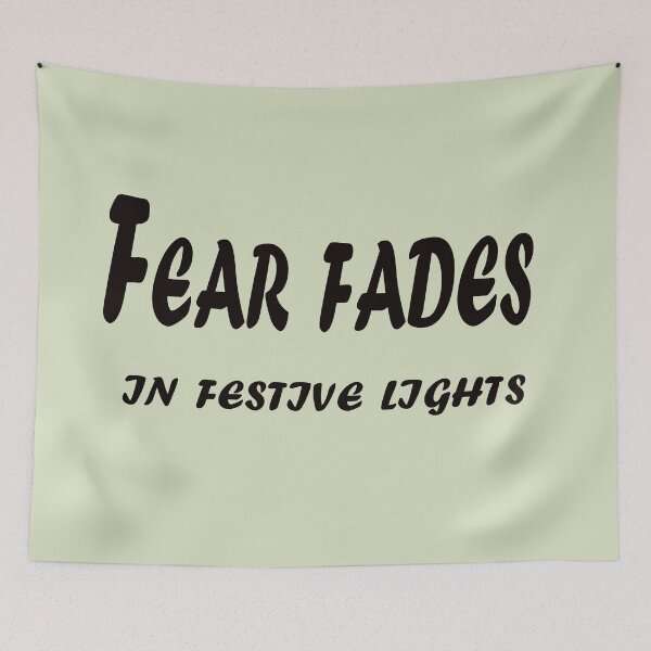 Item preview, Fear Fades in Festive Lights – Holiday Motivation Quote Design designed and sold by ArtNestVerse.