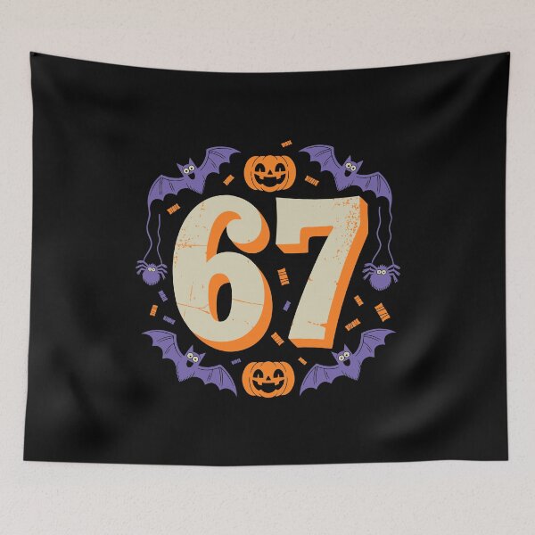 Item preview, Spooky Halloween 67 Craze Pumpkin Bats Spiders Creepy Funny designed and sold by w1ckerman.