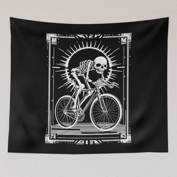 Item preview, RIDE OR BONES – Skeleton on Fixed Gear Bike | Urban Punk Cycling Ar designed and sold by Absyntart.