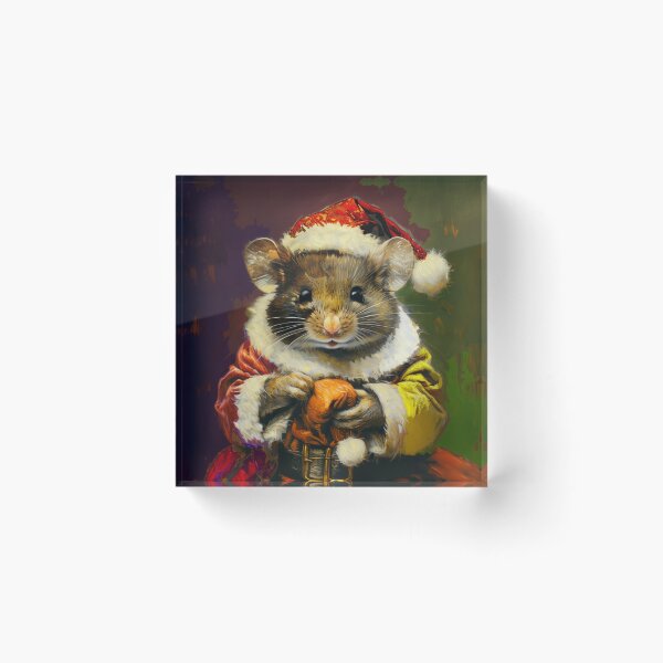 Item preview, Colorful Mouse Santa Portrait | Color Art designed and sold by UnhingedBird.