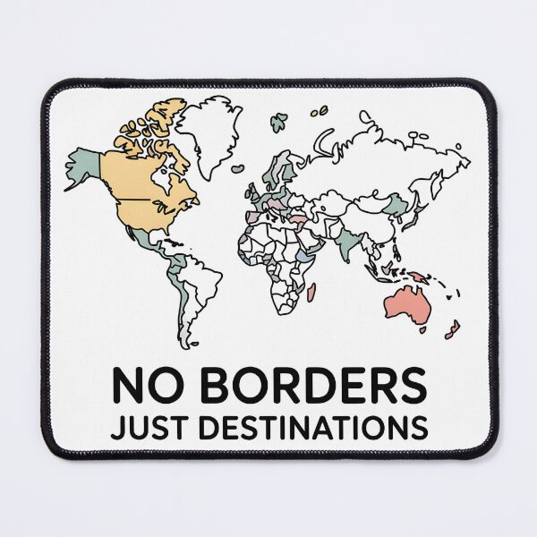 Item preview, No Borders Just Destinations Global Nomad – Minimal World Map designed and sold by 404wearpl.