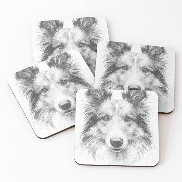 Item preview, Black & White Sheltie Drawing designed and sold by Leon Woods Pencil Art.