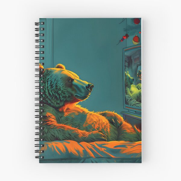 Item preview, Cozy Bear in an Endless Cycle of Watching Television | Retro Art designed and sold by UnhingedBird.
