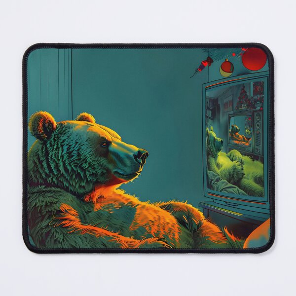 Item preview, Cozy Bear in an Endless Cycle of Watching Television | Retro Art designed and sold by UnhingedBird.