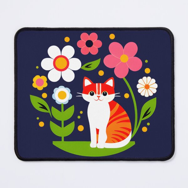 Item preview, Cat in the Flowers Portrait | Cat Art | Cat Portrait | Cat Drawing designed and sold by UnhingedBird.
