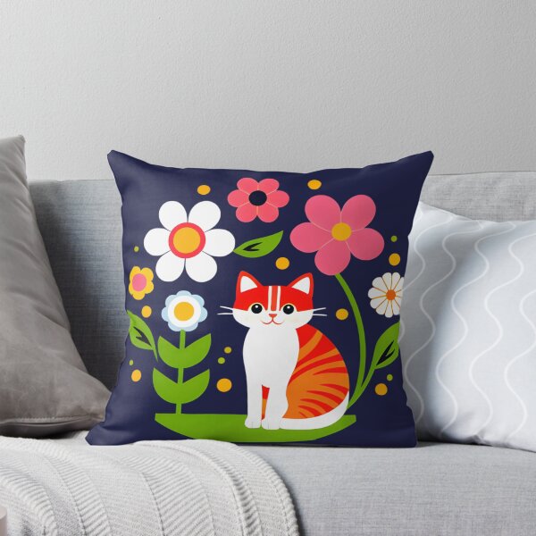 Item preview, Cat in the Flowers Portrait | Cat Art | Cat Portrait | Cat Drawing designed and sold by UnhingedBird.