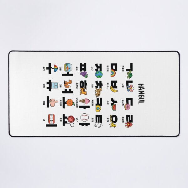 Item preview, Cute Korean Alphabet Poster | Hangul Vowels & Consonants with Adorable Words designed and sold by JOOKDesign.