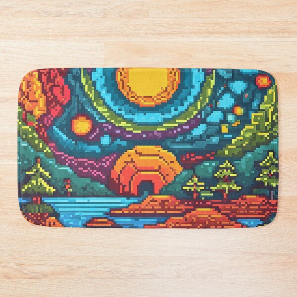 Item preview, Dawn over the Forest Lake Pixel Art Landscape | Pixel Art Lover designed and sold by UnhingedBird.