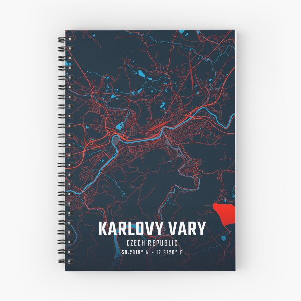 Item preview, Karlovy Vary Red & Blue Minimalist Map designed and sold by HomeLivingCo.