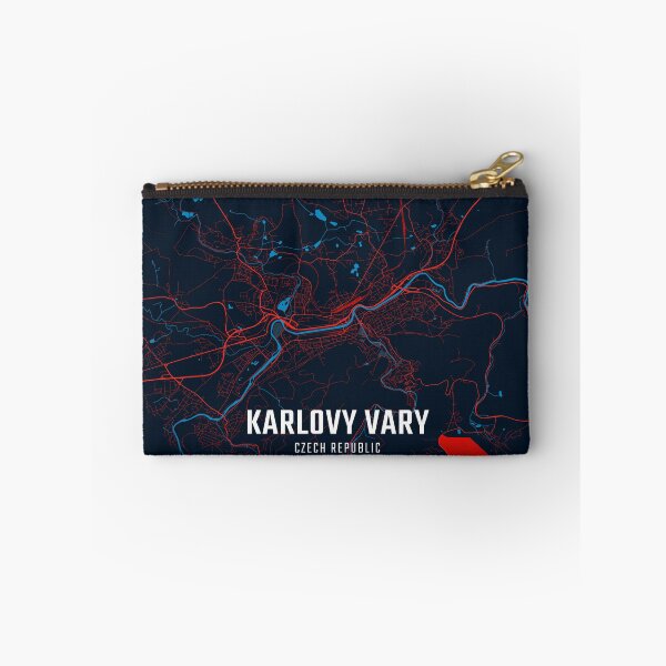 Item preview, Karlovy Vary Red & Blue Minimalist Map designed and sold by HomeLivingCo.