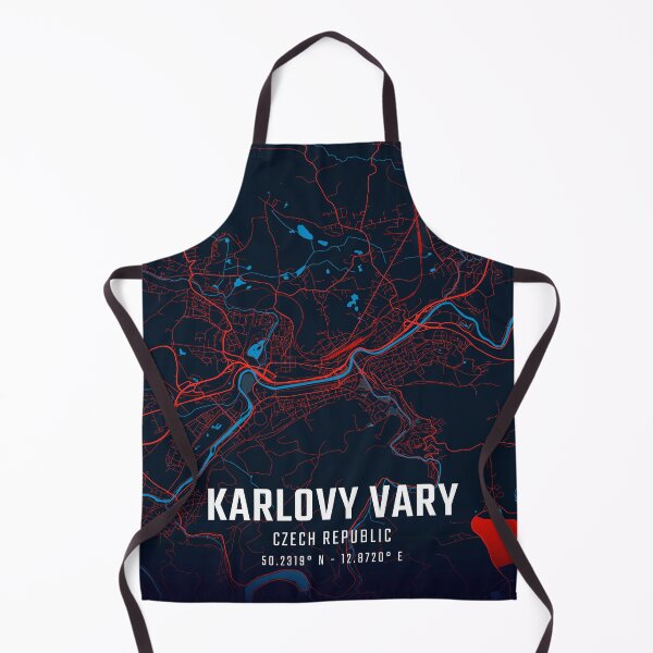 Item preview, Karlovy Vary Red & Blue Minimalist Map designed and sold by HomeLivingCo.