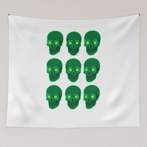 Item preview, Neon Skull Grid – Glowing Green Energy designed and sold by ustylelab.