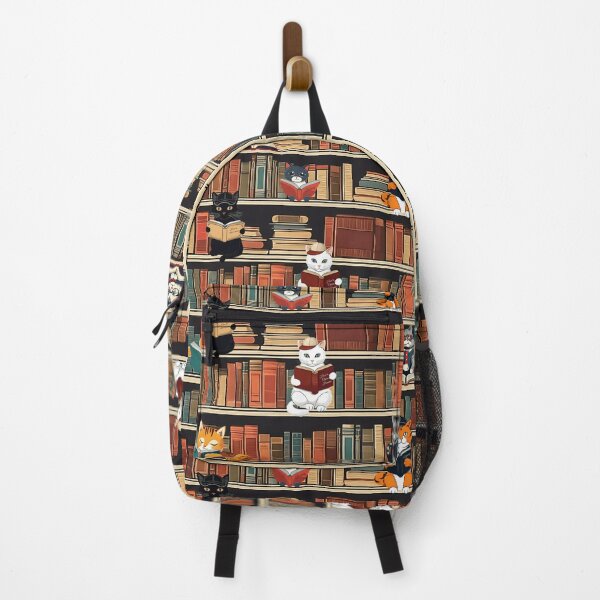 Item preview, Cats in Library Reading Illustration Pattern | Cat Art | Cat Drawing | Book Lover designed and sold by UnhingedBird.