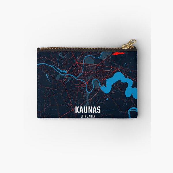 Item preview, Kaunas Red & Blue Minimalist Map designed and sold by HomeLivingCo.