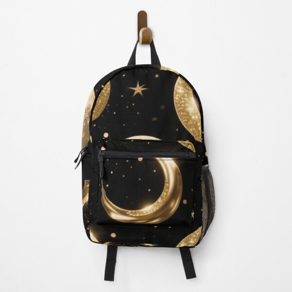Item preview, Golden Metallic Moons Pattern,Luxe Celestial Night Sky designed and sold by auraRM studio.
