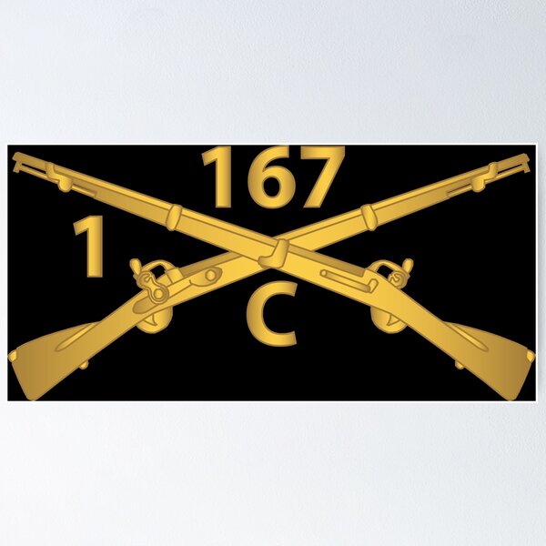 Item preview, Army - Company C,  1st Batalion, 167th Infantry Regiment - Inf Branch wo Txt X 300 designed and sold by Military Insignia Products.