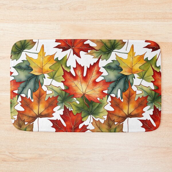 Item preview, Autumn Leaf Pattern | White Background | Warm Colors designed and sold by UnhingedBird.