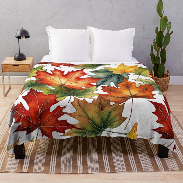Item preview, Autumn Leaf Pattern | White Background | Warm Colors designed and sold by UnhingedBird.