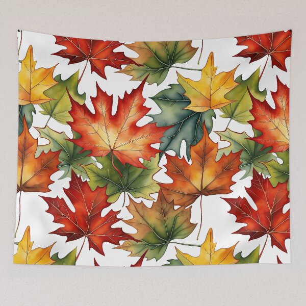 Item preview, Autumn Leaf Pattern | White Background | Warm Colors designed and sold by UnhingedBird.