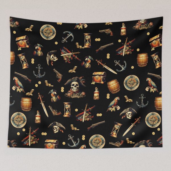 Item preview, Vintage Pirate Pattern | Vintage Art | Pirate Lover designed and sold by UnhingedBird.