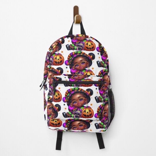 Item preview, Cute Black Girl and Black Cat Halloween Art designed and sold by Lulunza.