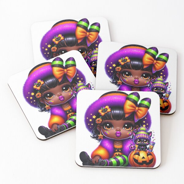 Item preview, Little Melanin Girl with Black Cat for Halloween  designed and sold by Lulunza.