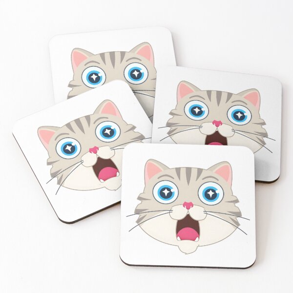 Item preview, Amazed Cartoon Cat Face designed and sold by BeLdiAuRa.
