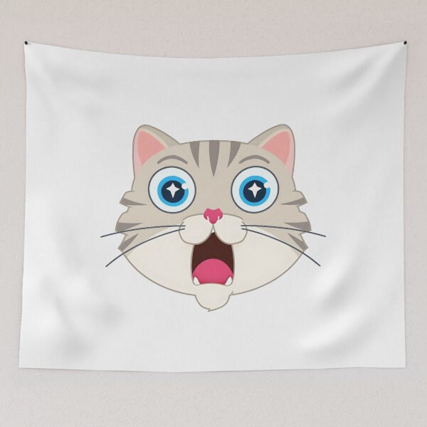Item preview, Amazed Cartoon Cat Face designed and sold by BeLdiAuRa.