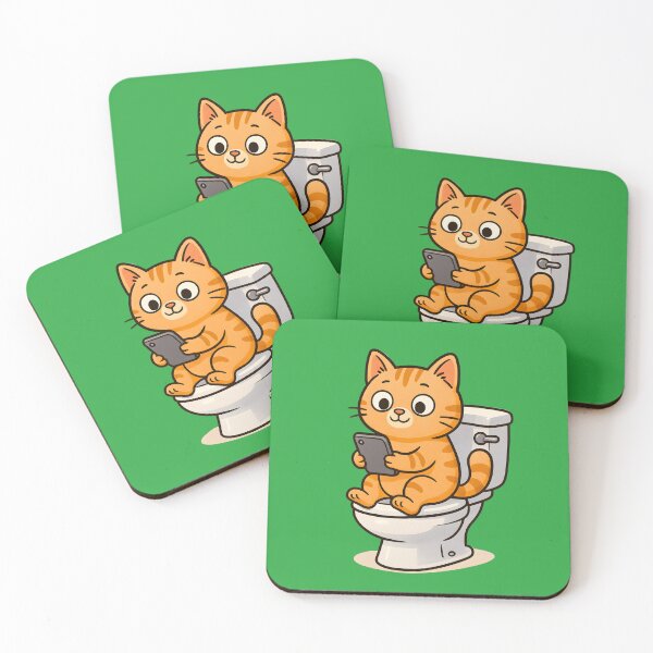Item preview, A CUTE CAT SITTING IN THE BATHROOM designed and sold by infinitearte.