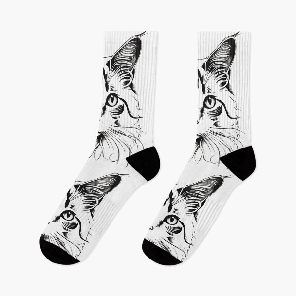 Item preview, Black and White Maine Coon Cat Illustration | Animal Art | Cat Art designed and sold by UnhingedBird.