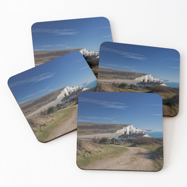 Item preview, The Coastguards Cottages and The Seven Sisters white cliffs at Cuckmere Haven in Sussex England UK designed and sold by John Gilham - Landscape Photography.