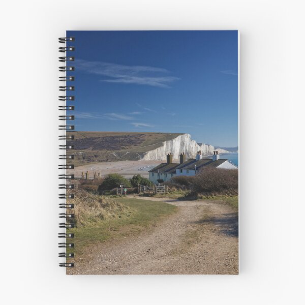 Item preview, The Coastguards Cottages and The Seven Sisters white cliffs at Cuckmere Haven in Sussex England UK designed and sold by John Gilham - Landscape Photography.