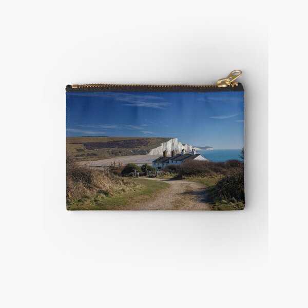 Item preview, The Coastguards Cottages and The Seven Sisters white cliffs at Cuckmere Haven in Sussex England UK designed and sold by John Gilham - Landscape Photography.